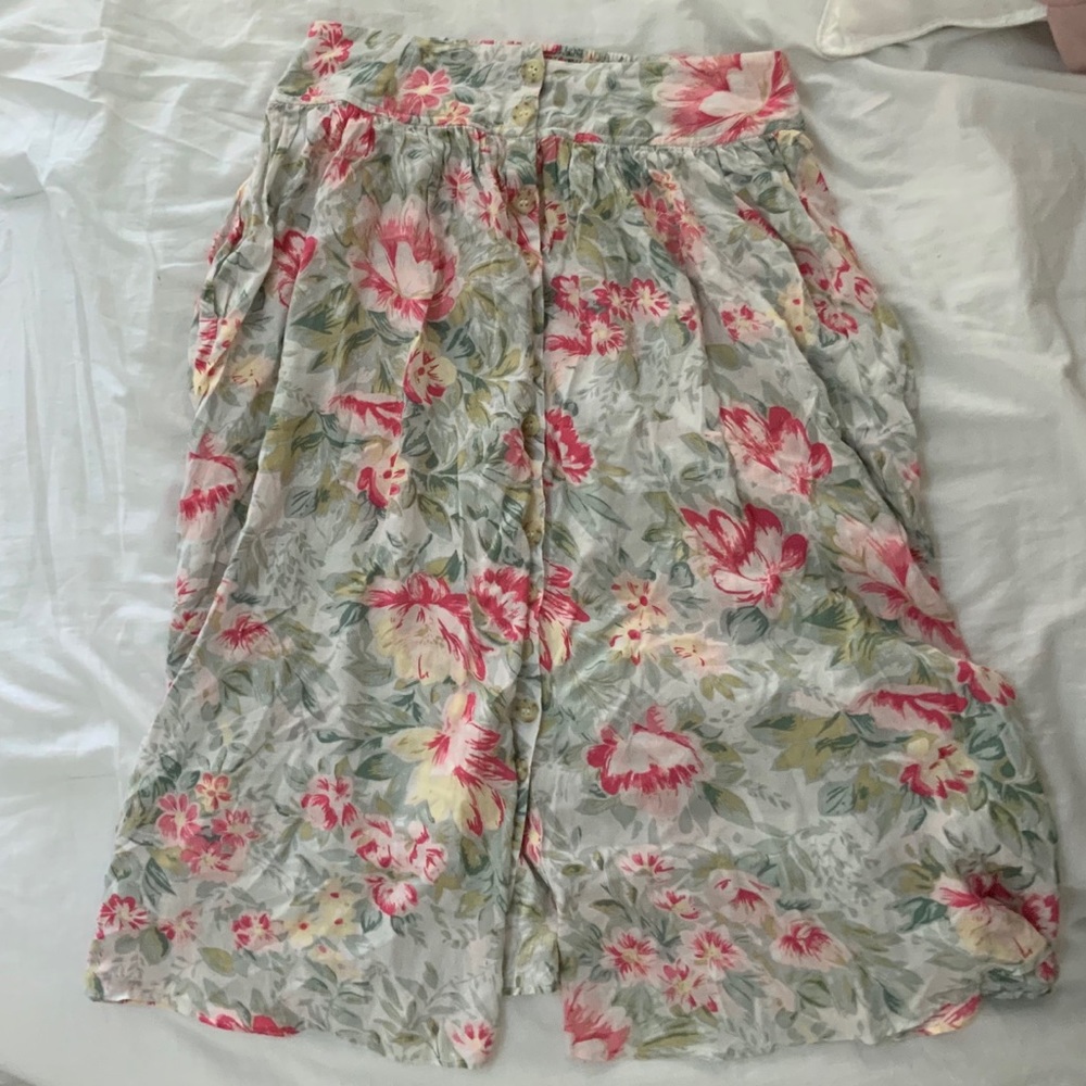 Floral Print Long Skirt